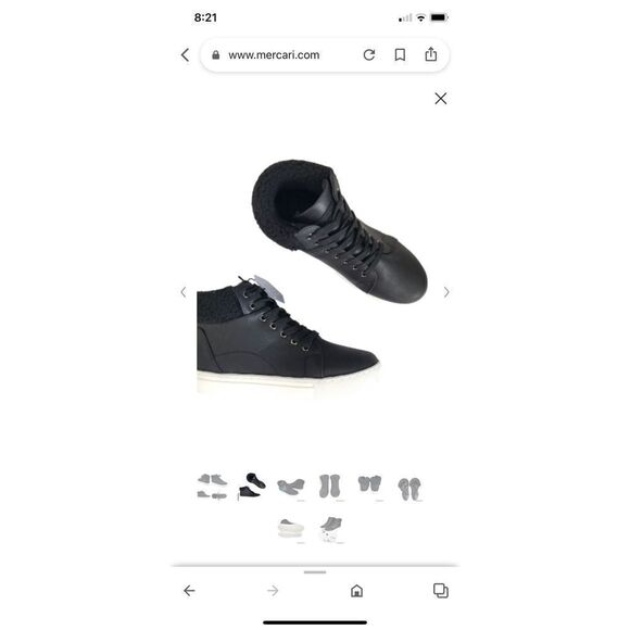 Black High Top Sneakers 9 - Picture 6 of 6